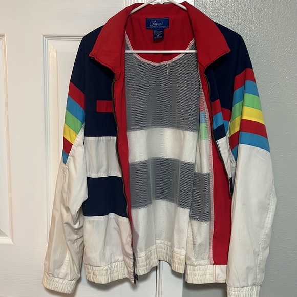 Vintage 80s-90s Lavon Sportswear Unisex Windbreaker Color Blocked Jacket - Picture 6 of 16